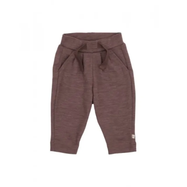 Bukser Med Snor I Taljen I 100% Merino Uld Til Baby 92 Plum Melange