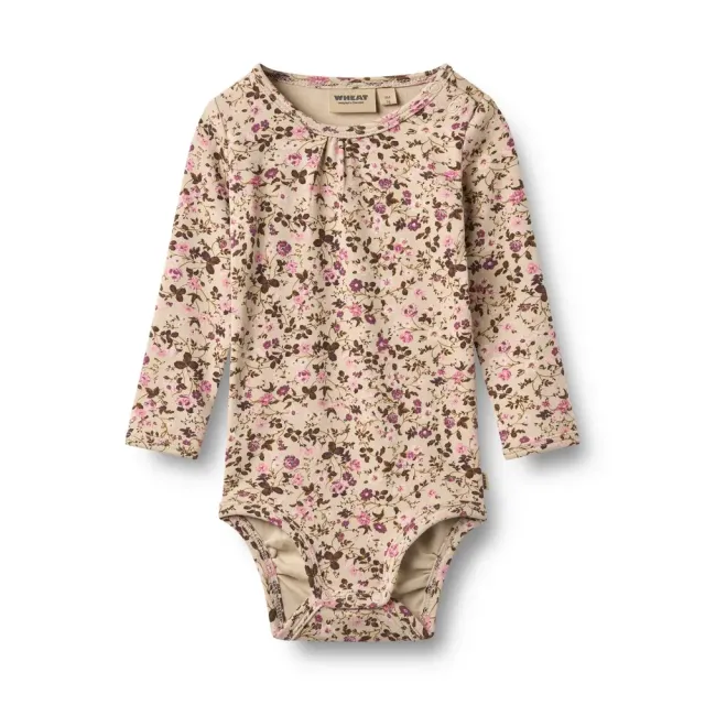 Wheat Liv Langærmet Body - Soft Sand Flower Wine - 80