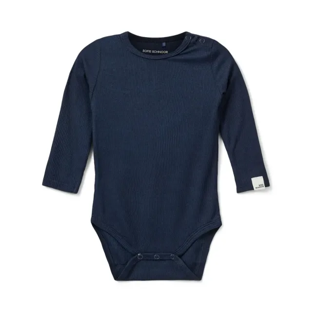 Sofie Schnoor Kids Dicte Langærmet Body - Navy Blue - 62