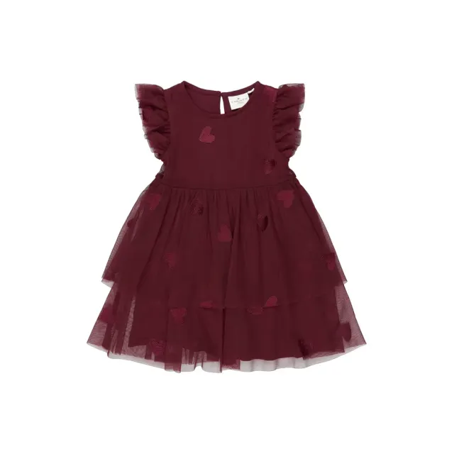 The New Siblings Vonda Mesh Kjole - Burgundy - 110