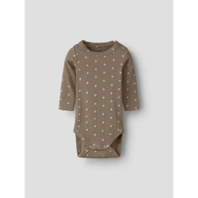 Name It Lona Langærmet Body - Taupe Gray - 56