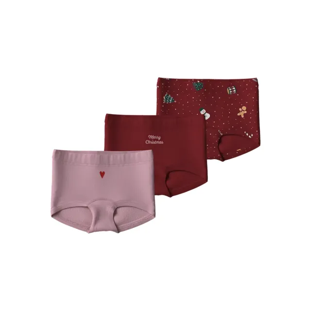 Name It Vismas Underbukser 3-Pak - Red Dahlia - 110