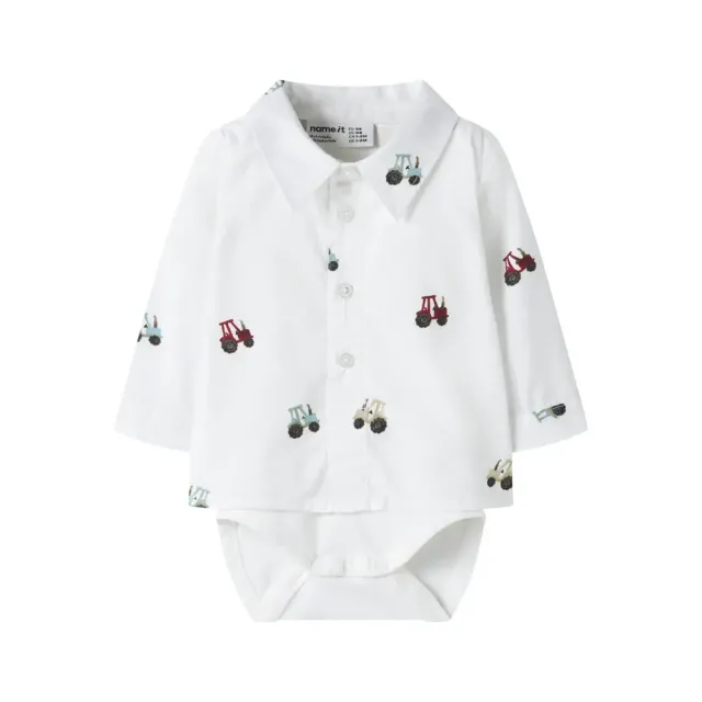 Name It Ractor Langærmet Bodyskjorte - Bright White - 56