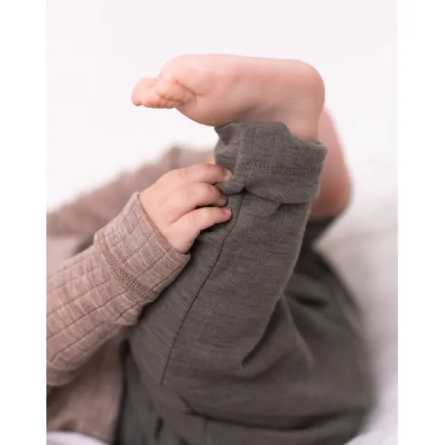 Bukser Med Snor I Taljen I 100% Merino Uld Til Baby Light Brown Melange 68