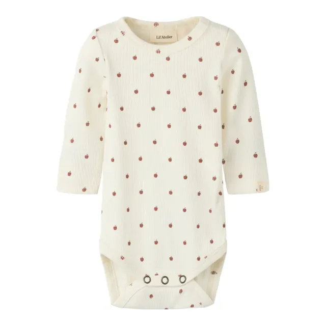 Lil' Atelier Gago Kim Slim Langærmet Body - Turtledove - 80
