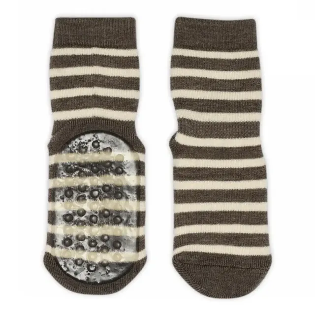 Elis strømper anti-slip - Brown Melange - 22/24