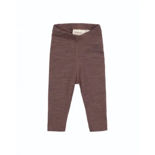 Leggings I 100% Merino Uld Til Baby Og Børn Plum Melange 56