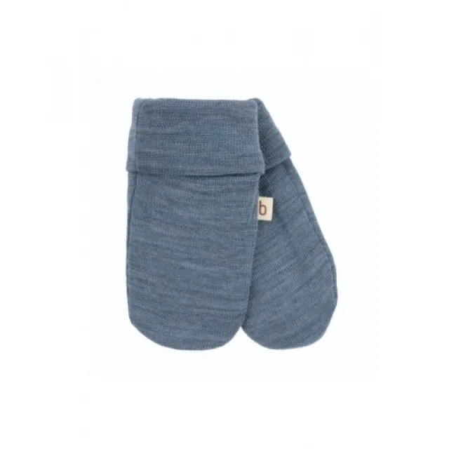 Luffer I 100% Økologisk Merino Uld Til Baby Og Børn 50/56 Blue Melange
