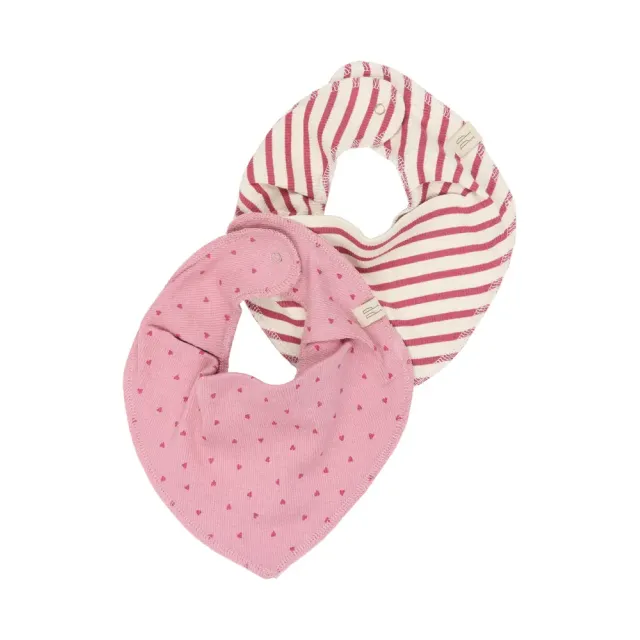 Petit Piao Sky Bib 2-Pak - Mauvewood Striped - ONE SIZE