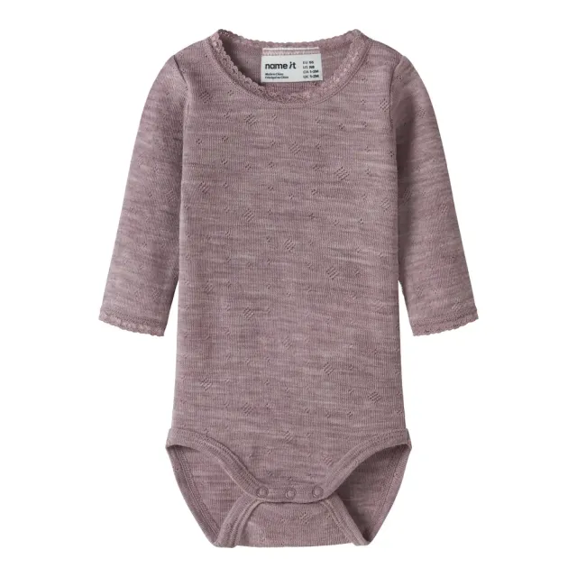 Name It Wang Uld Langærmet Body - Toadstool - 62