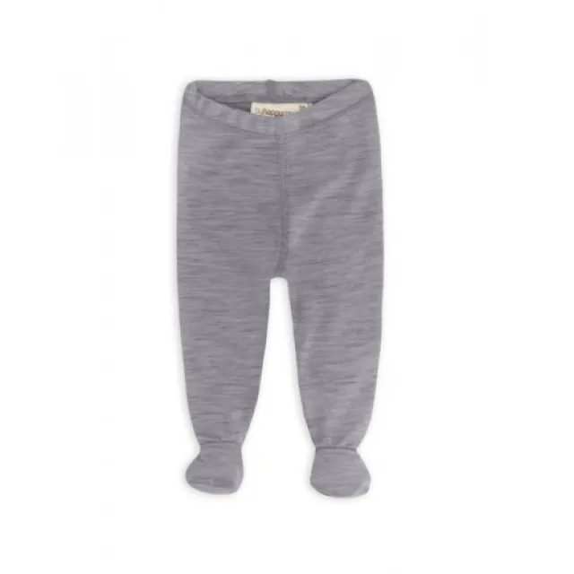 Retro Sparkebuks Med Fod Til Baby, I 100% Økologisk Merino Uld Grey Melange 74