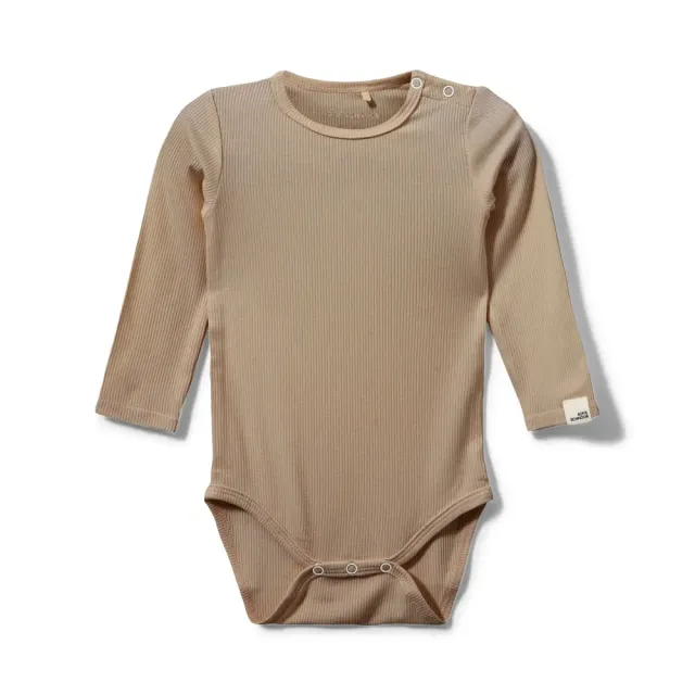 Sofie Schnoor Kids Dicte Langærmet Body - Dark Sand - 80