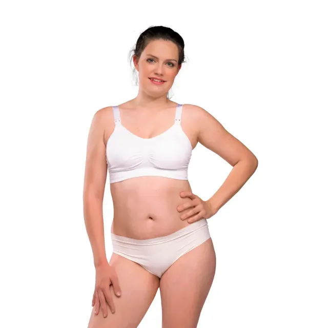 Sømløs Amme BH Med Indlæg - White - XL