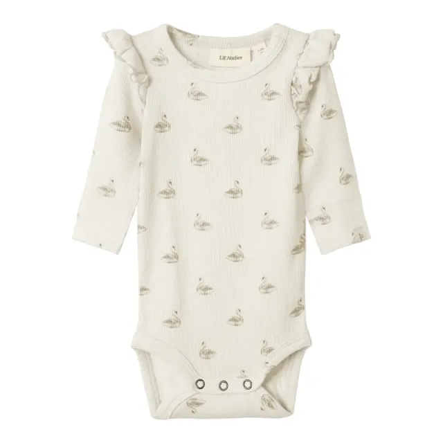 Lil' Atelier Gavo Slim Langærmet Body - Pastel Parchment - 62
