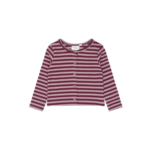 The New Siblings Fro Rib Cardigan - Elderberry Striped - 92