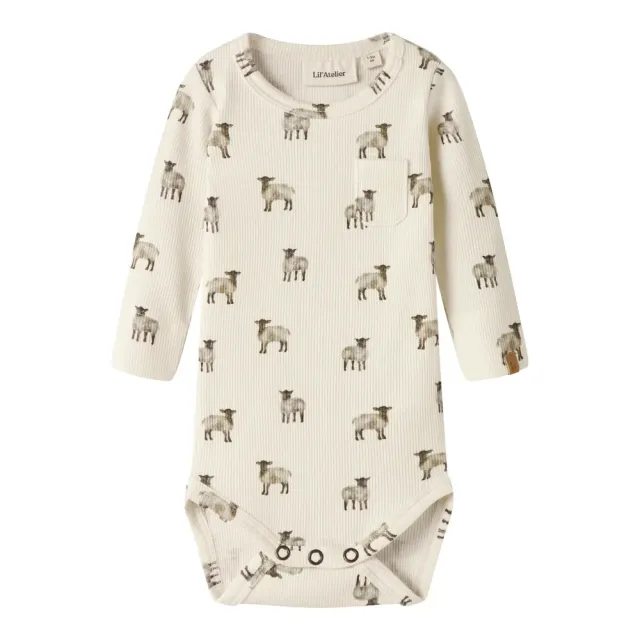 Lil' Atelier Gavo Eko Langærmet Slim Body - Turtledove - 68
