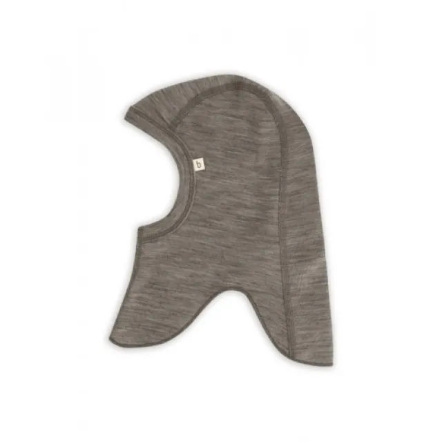 Elefanthue I 100% Økologisk Merino Uld Til Baby Og Børn, Tyk Kvalitet - 2 Lag Stof 74/80 Light Brown Melange