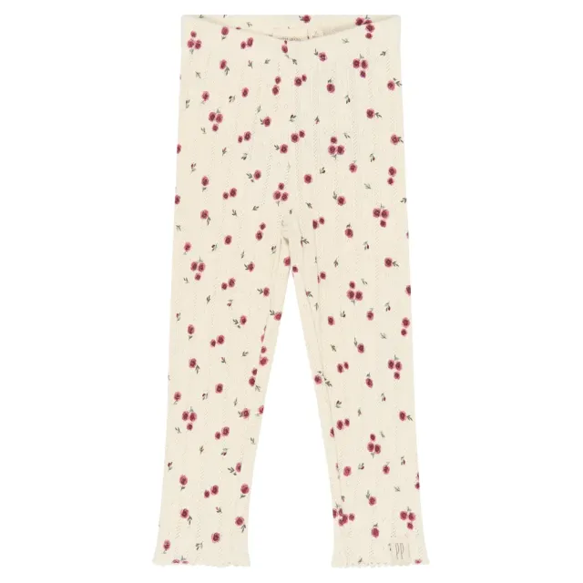 Petit Piao Gracie Pointelle Leggings - Eggnog Rosehip AOP - 56 CM
