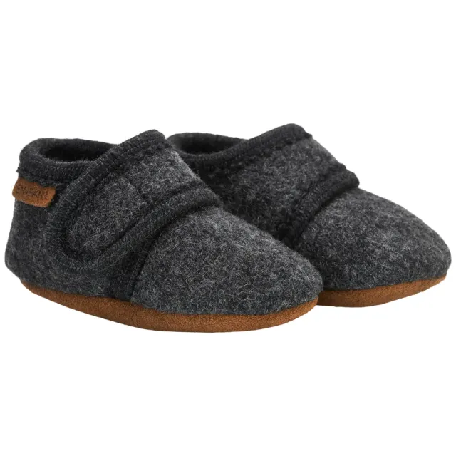 En Fant Baby Wool Slippers - Dark Grey Melange - 23/24