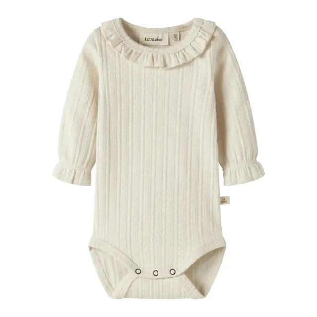 Lil' Atelier Onela Langærmet Slim Body - Turtledove - 68