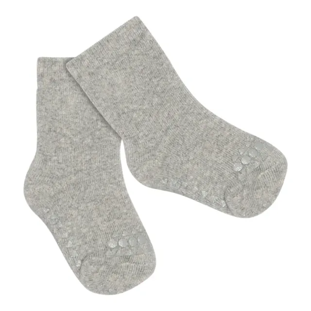 GoBabyGo Skridsikre Strømper Terry Bomuld - Grey Melange - 27/30
