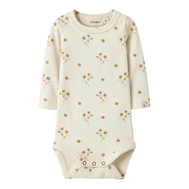 Lil' Atelier Layo Sig Langærmet Slim Body - Coconut Milk - 62