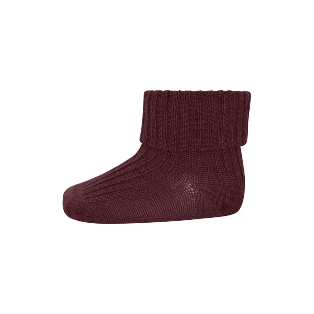 Uld Ankelstrømpe  Rib - Grape Skin - 15/16