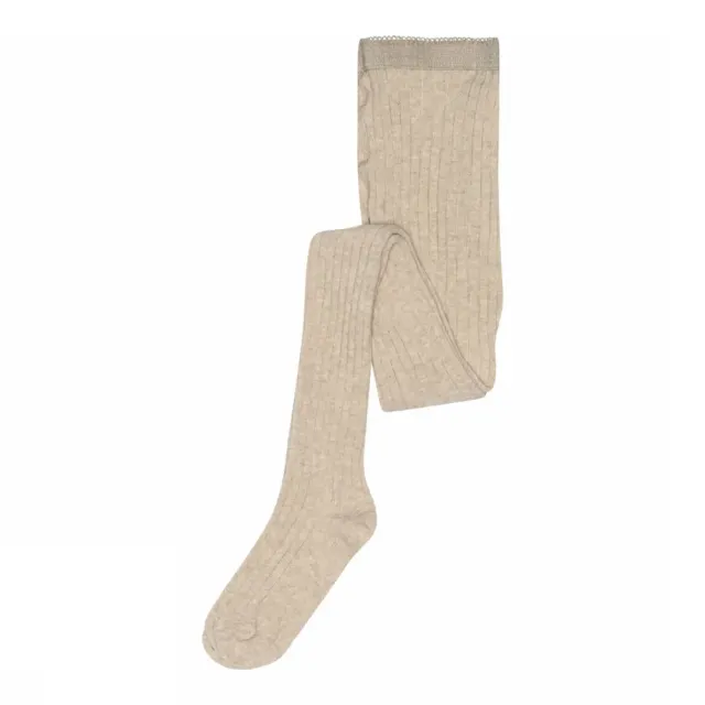 MP Denmark Basic Rib Strømpebukser - Beige Melange - 100