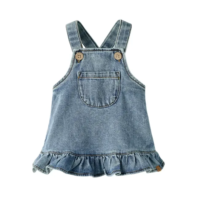 Lil' Atelier Karole Denim Kjole - Medium Blue Denim - 74