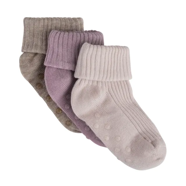 BeKids Rib Strømper m. ABS 3-Pak - Shell - 23\26