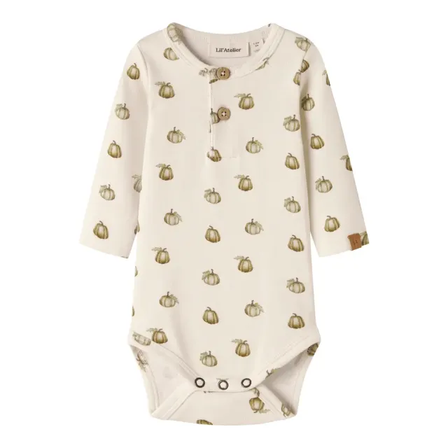 Lil' Atelier Gayo Sat Langærmet Slim Body - Turtledove - 62