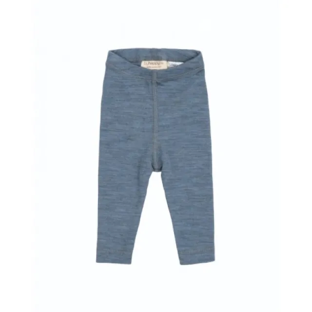 Leggings I 100% Merino Uld Til Baby Og Børn Blue Melange 62