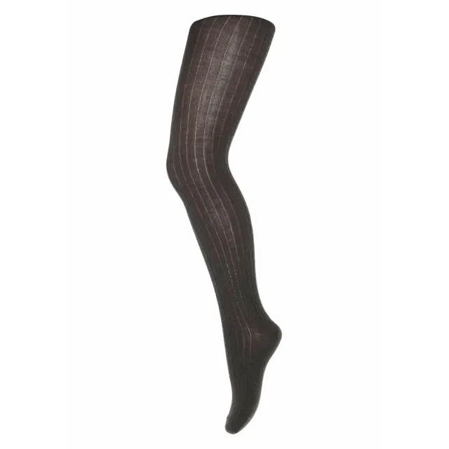 Basic rib strømpebuks - Dark brown - 100