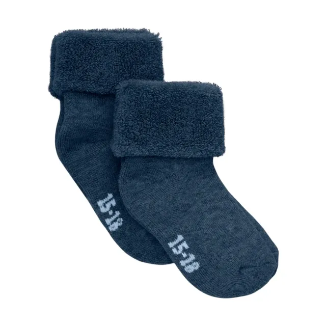 BeKids Terry Strømper 2-Pak - Dress Blues Melange  - 11/14