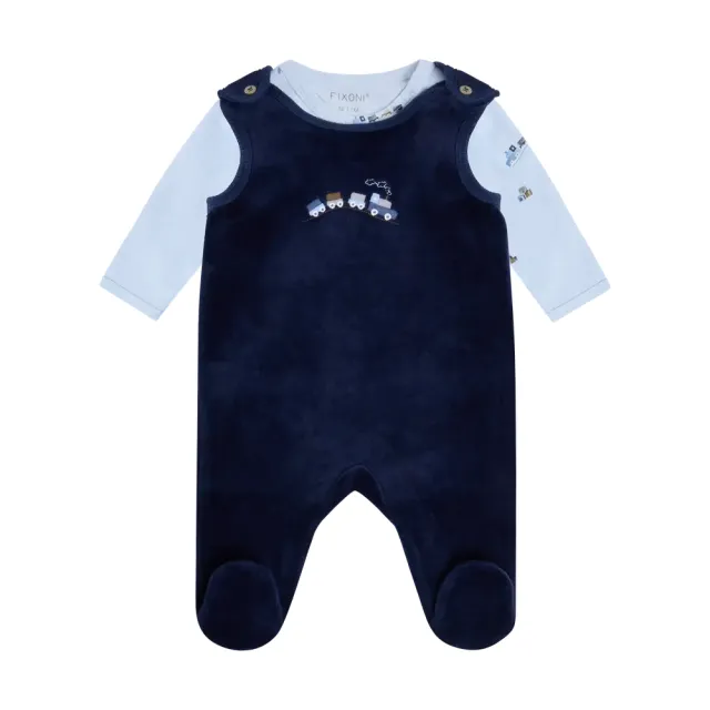Fixoni Sæt m. Body og Velour Romper - Navy Blazer - 62