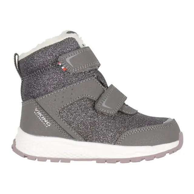 Viking Equip Glitter Warm WP 2V Vinterstøvler - Charcoal/Dusty Pink - 24