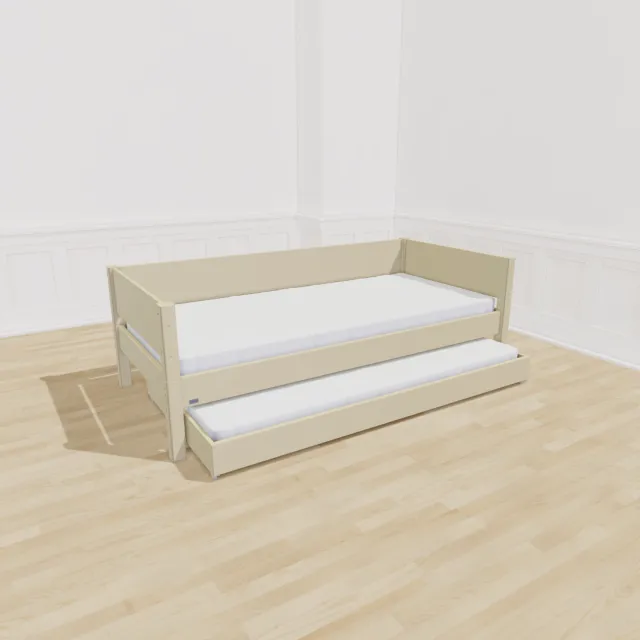 Manis-h Liv Børneseng Med Gæsteseng 90x200 - Dusty Sand
