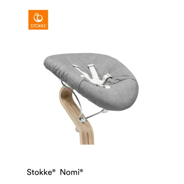Nomi Newborn - Hvid Plast - Grå/sand Madras