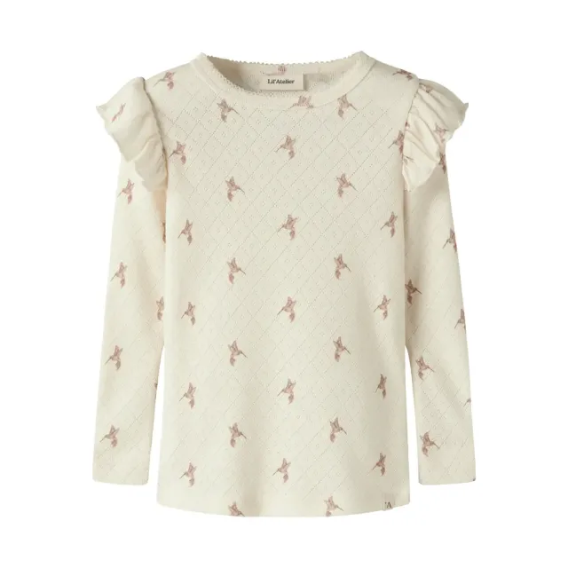 Lil' Atelier Rachello Tyl Bluse - Turtledove - 92