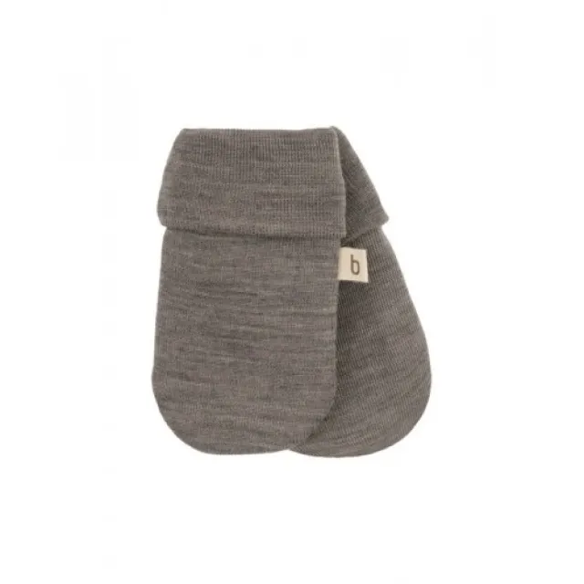 Luffer I 100% Økologisk Merino Uld Til Baby Og Børn 62/68 Light Brown Melange