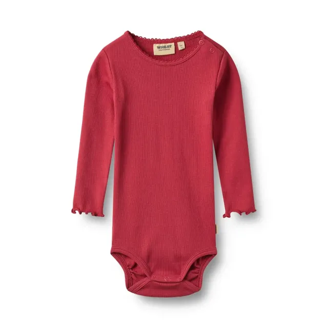 Wheat Regitze Langærmet Rib Body - Red Cherry - 56