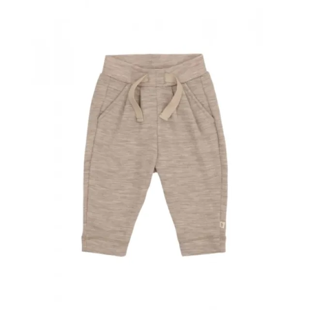 Bukser Med Snor I Taljen I 100% Merino Uld Til Baby 98 Beige Melange