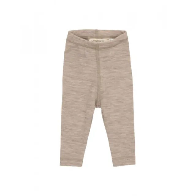 Leggings I 100% Merino Uld Til Baby Og Børn Beige Melange 80
