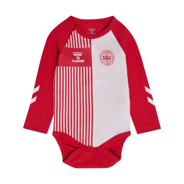 Hummel Mini DBU Stripy Langærmet Body - Tango Red - 80