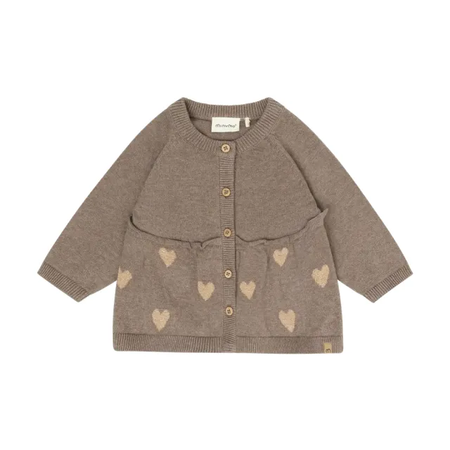 Minymo Cardigan - Dark Brown Melange - 68