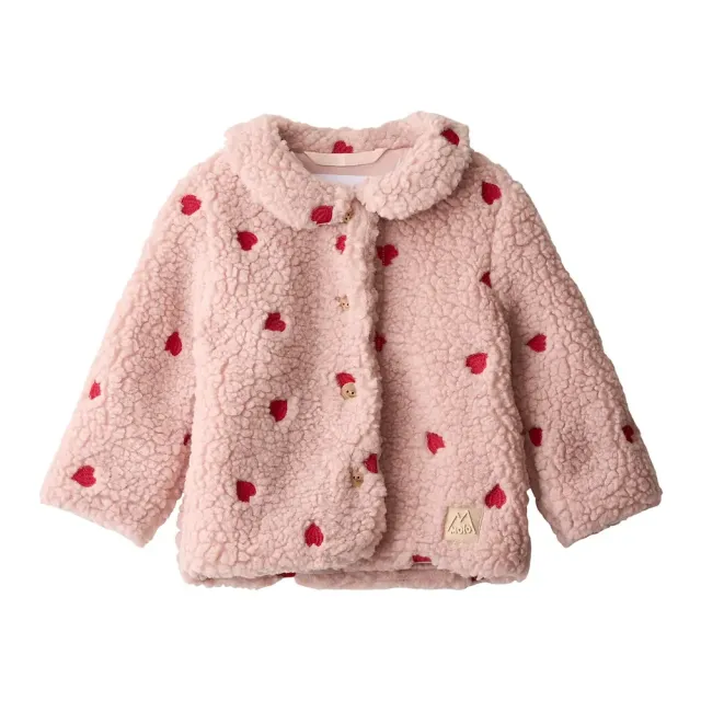 Molo Ummi Fleece Jakke - Red Hearts Soft - 62