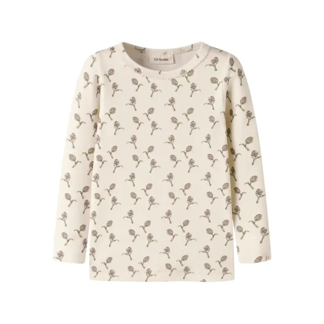 Lil' Atelier Noel Langærmet Slim Body - Turtledove - 62