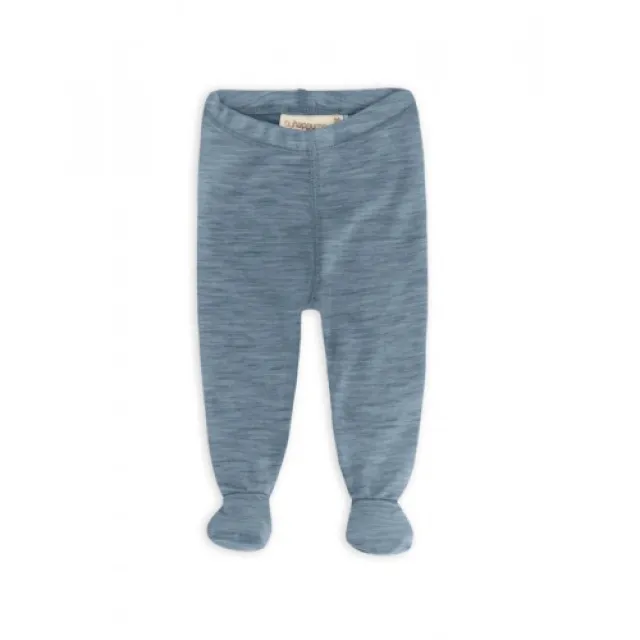 Retro Sparkebuks Med Fod Til Baby, I 100% Økologisk Merino Uld Blue Melange 68