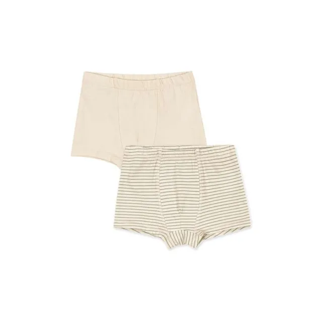 Konges Sløjd Basic Boxershorts - 2-pak - GOTS - Tea Stripe/Buttercream