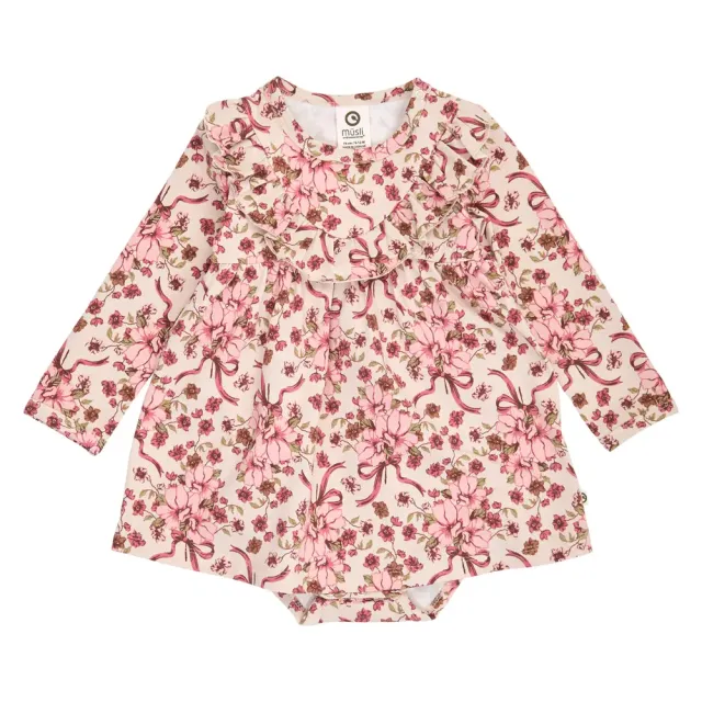 Müsli Bouquet Bodykjole Med Flæse - Oak/Blush/Baroque Rose - 92